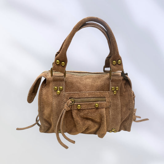 Borsa Scamosciata in pelle Marrone